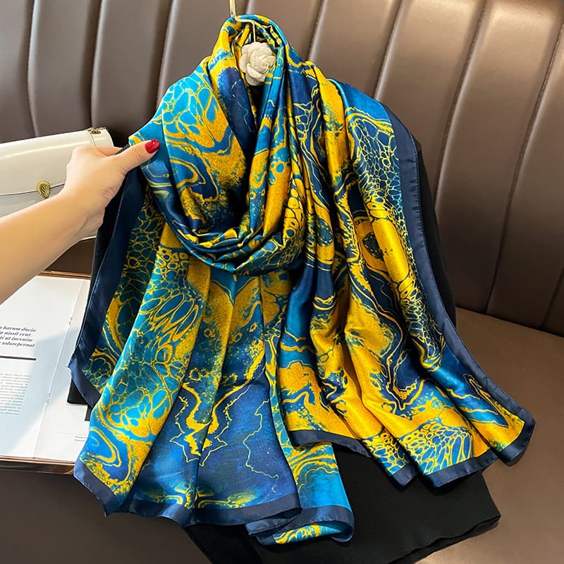 Forest Blues Silk Scarf