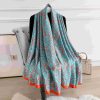 Fountain Blue Silk Scarf