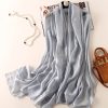 French Grey Silk Scarf