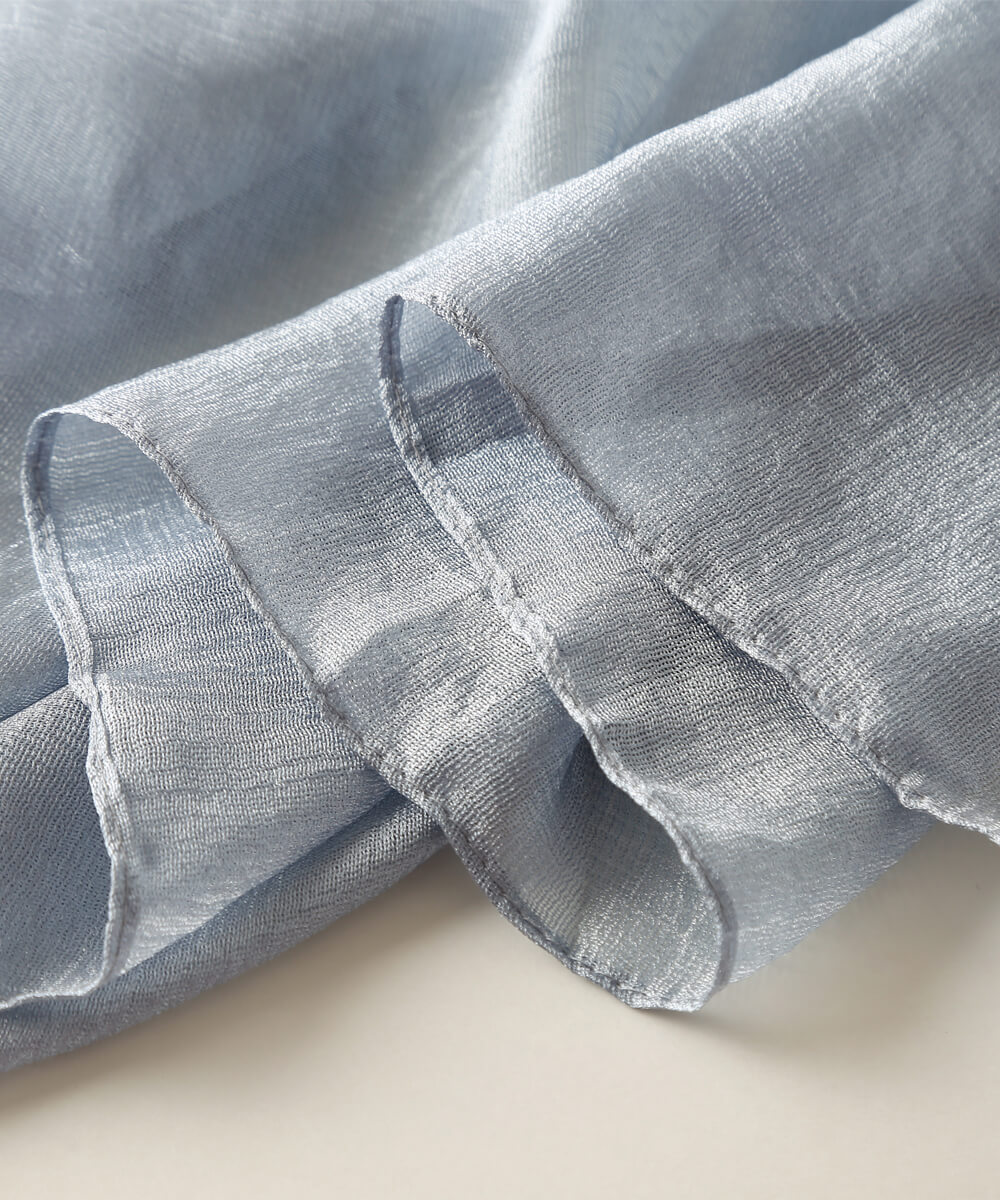 French Grey Silk Scarf