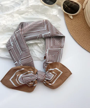Frenchie Brown Square Scarf