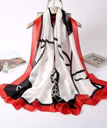Gainsboro White Silk Scarf