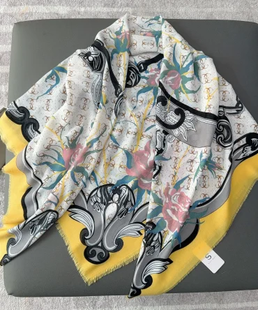 Gamboge Yellow Square Scarf