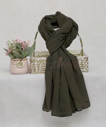 Georgette Chiffon - Charcoal Green Chiffon Hijab