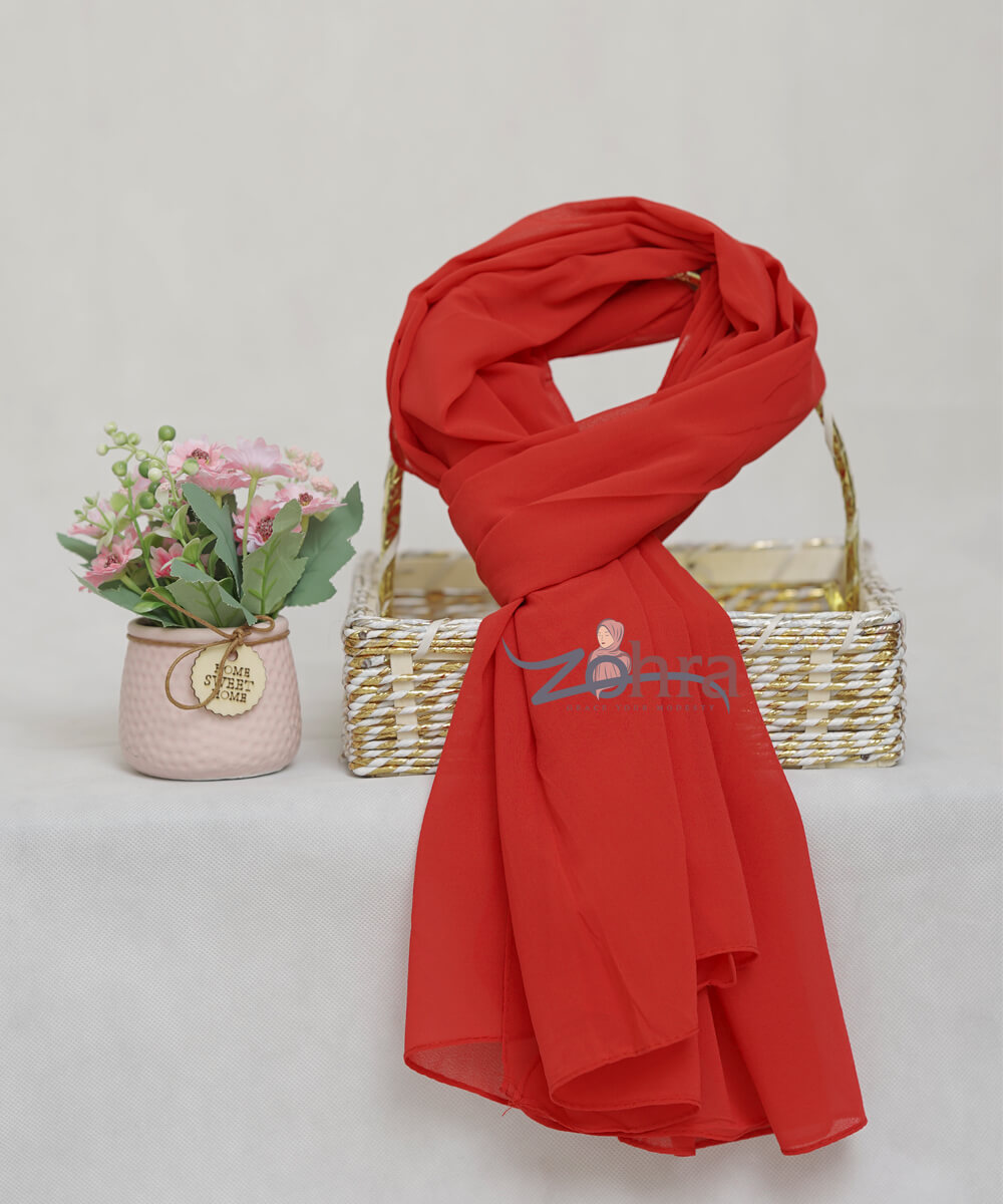 Georgette Chiffon - Cornell Red Chiffon Hijab