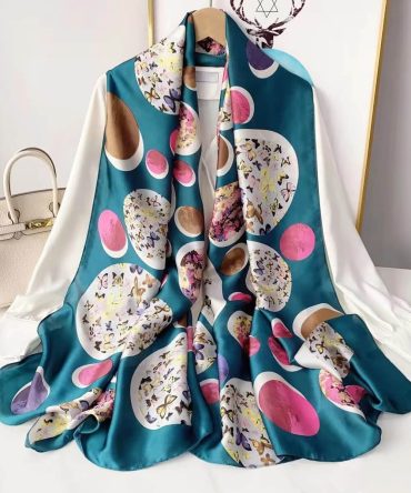 Glacial Blue Ice Silk Scarf
