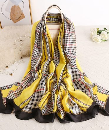 Golden Grass Silk Scarf