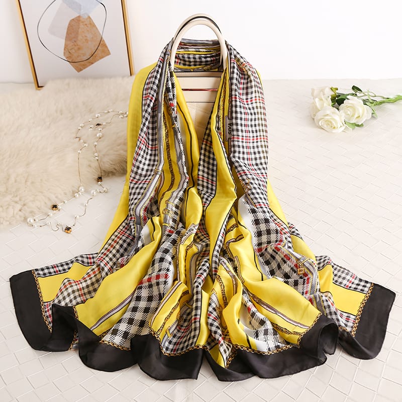 Golden Grass Silk Scarf