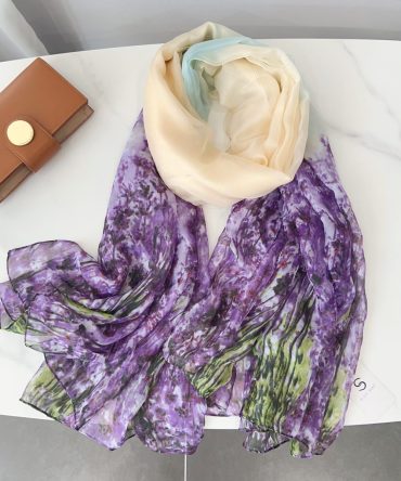 Printed Chiffon Hijab – Grape Purple