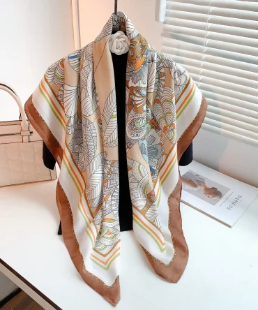 Square Scarf – Greek Brown