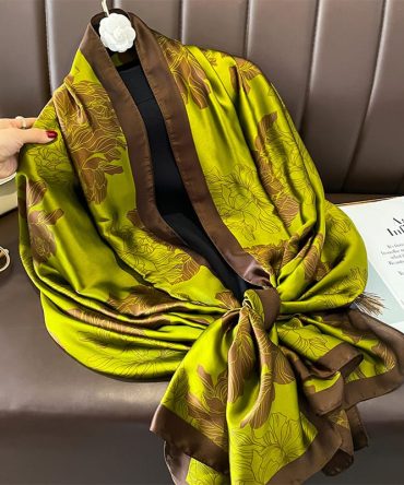 Greenish Brown Silk Scarf