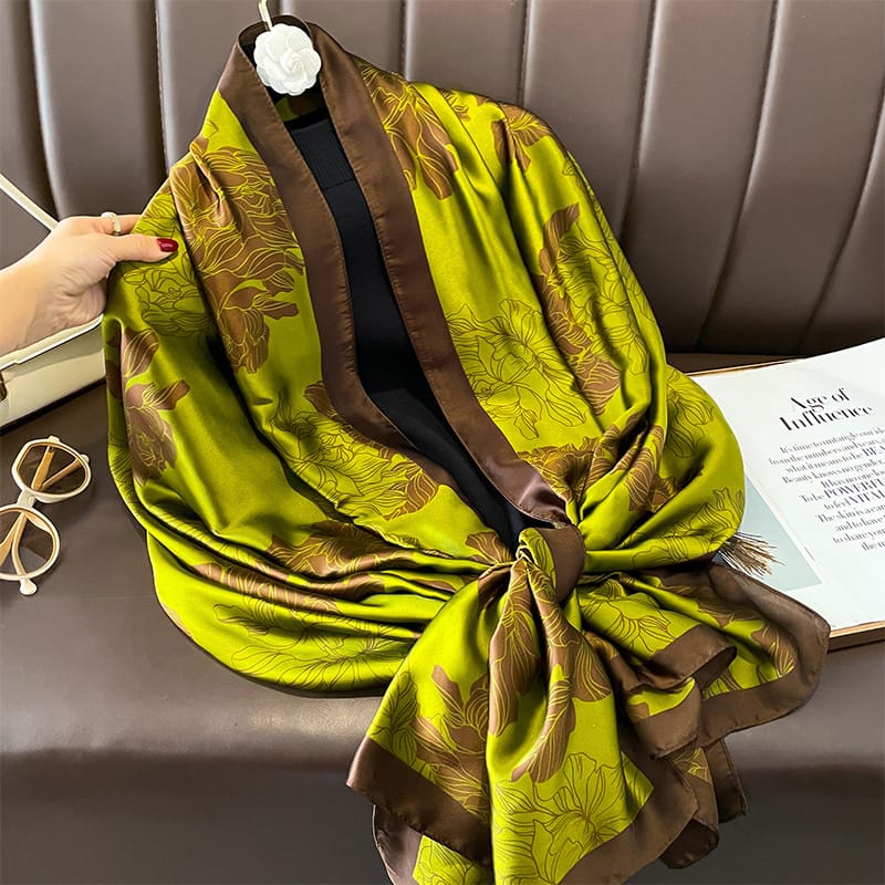 Greenish Brown Silk Scarf