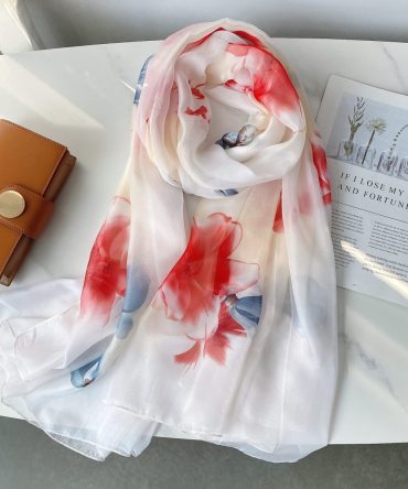 Printed Chiffon Hijab – Grey Nickel