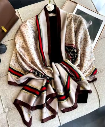 Grey Olive Silk Scarf