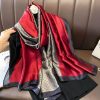 Greyish Red Silk Scarf