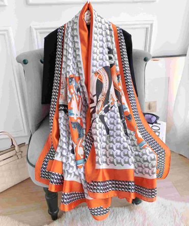 Halloween Orange Silk Scarf