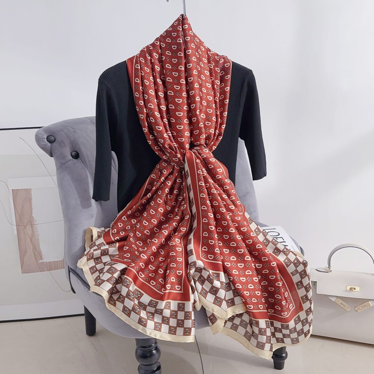 Harissa Red Silk Scarf