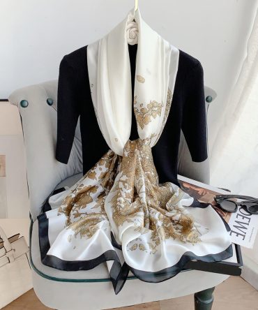 Irish White Silk Scarf