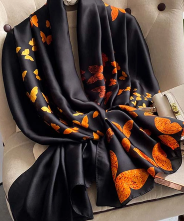 Jaguar Black Silk Scarf