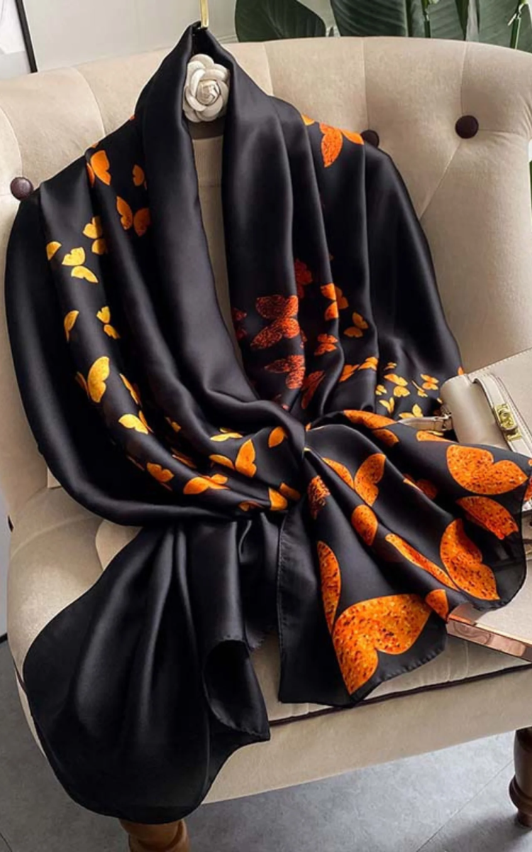 Jaguar Black Silk Scarf