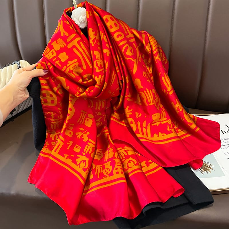 Janemba Red Silk Scarf