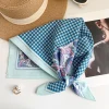 Languid Ocean Blue Square Scarf