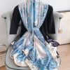 Light Blue Grey Silk Scarf