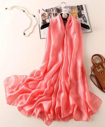 Silk Scarf – Light Carmine Pink