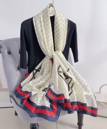 Limed White Silk Scarf