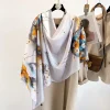 Marble White Silk Scarf