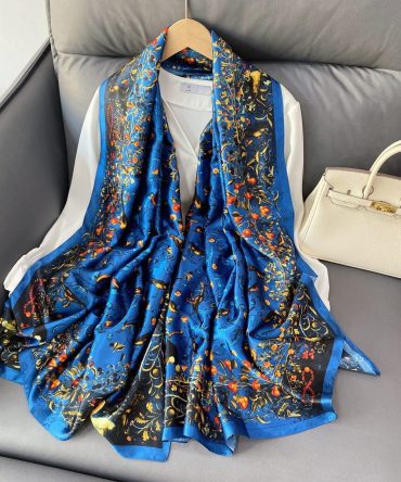 Mariner Blue Silk Scarf