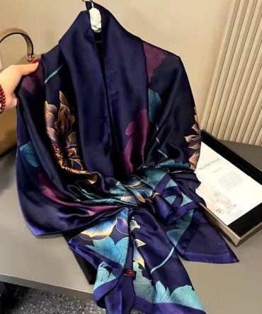 Maritime Blue Silk Scarf