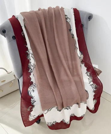 Maroon Frost Printed Scarf