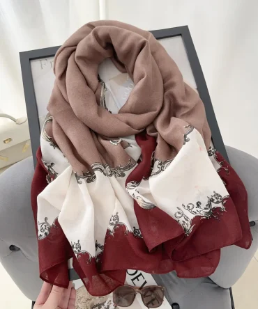 Maroon Frost Printed Scarf
