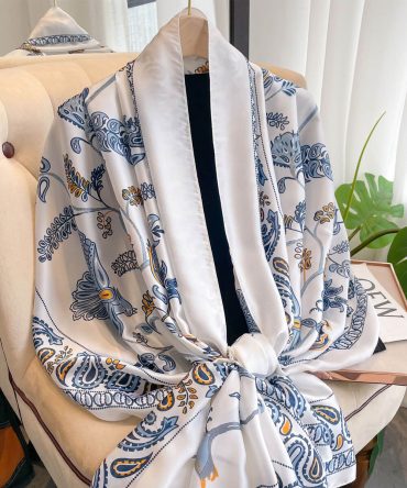 Milky White Silk Scarf