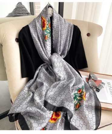 Minimal Grey Silk Scarf