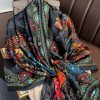 Mirage Black Silk Scarf