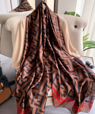 Monterey Brown Silk Scarf
