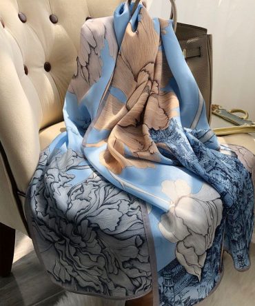 Moonstone Sky Blue Silk Scarf