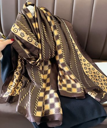Morocco Brown Silk Scarf