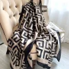 Mushroom Black Silk Scarf