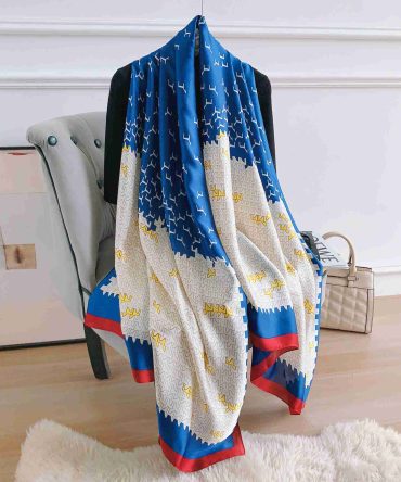 Mystique Blue Quilted Silk Scarf