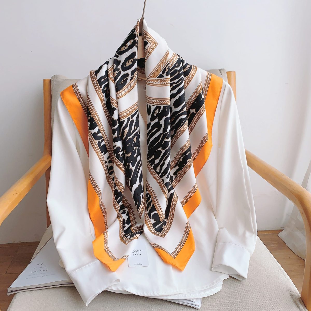 Paris White Head Scarf