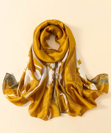Ochre Gold Silk Scarf