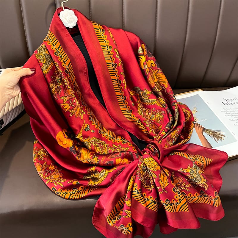 Old Glory Red Silk Scarf
