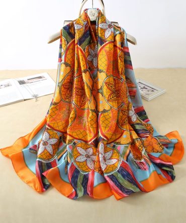 Orange Outburst Silk Scarf