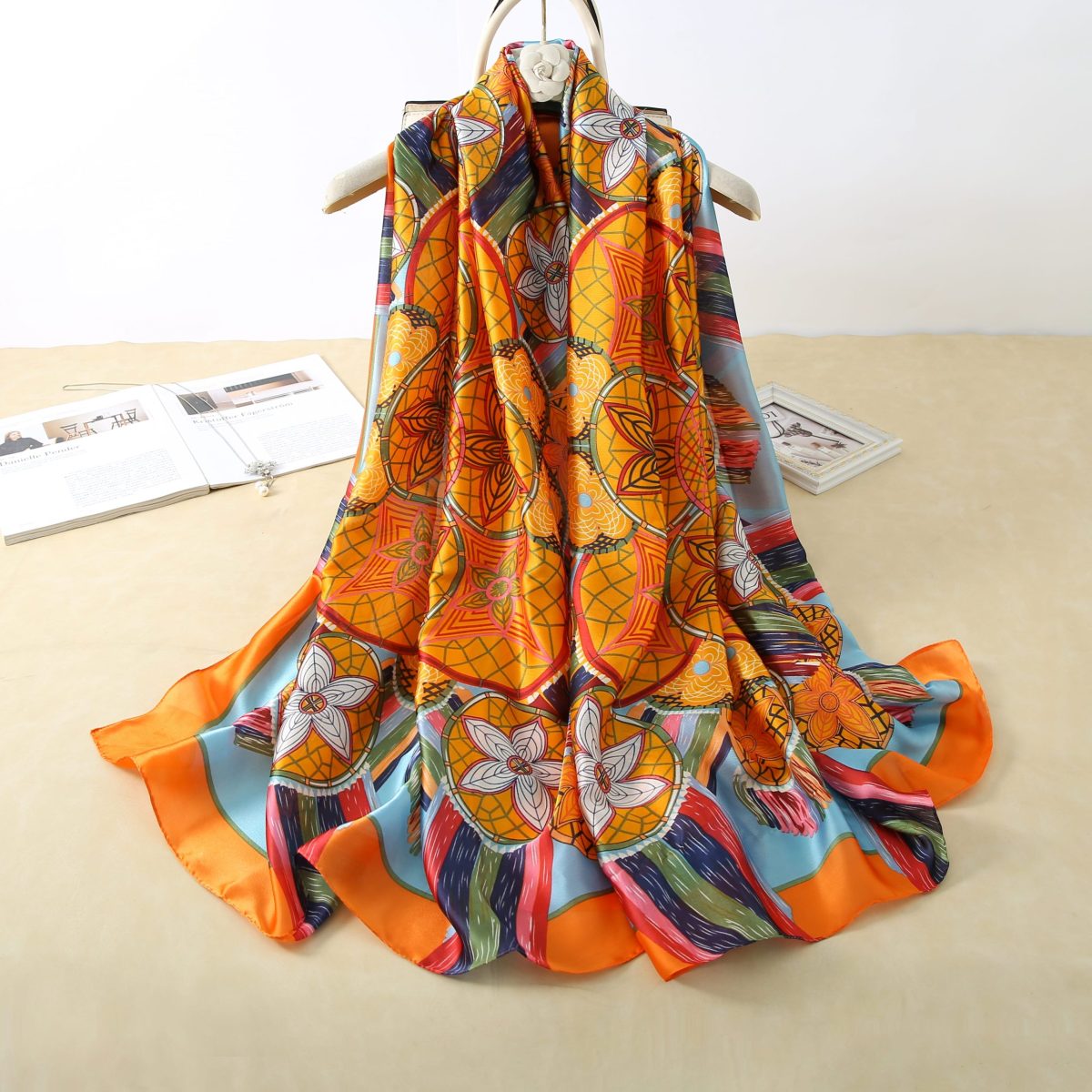 Orange Outburst Silk Scarf