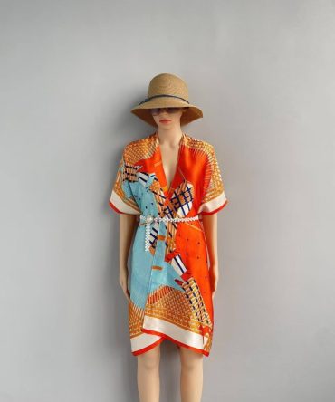 Silk Cape Shawl – Orange Pinch
