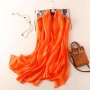 Deep Orange Silk Scarf