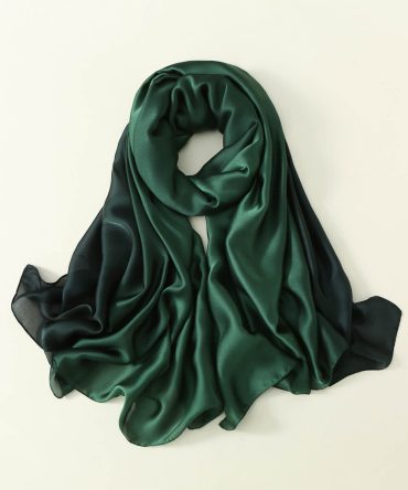 Outer Space Green Silk Scarf